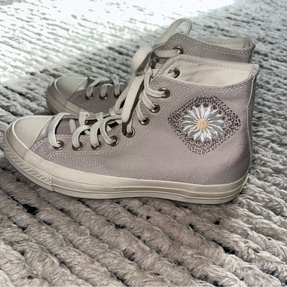 Converse ‘Festival Smoothie’ High-Top Sneakers with White Rubber Sole size 9 - Picture 6 of 10